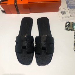 Oran Black Leather Sandals