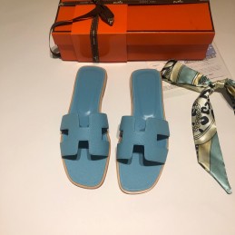 Oran Blue Leather Sandals