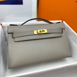 Kelly 22 Pearl Grey Leather...