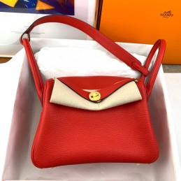 Lindy Red and Cream Leather...