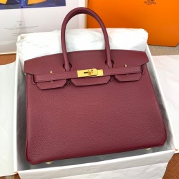 Birkin 30 Burgundy Leather...