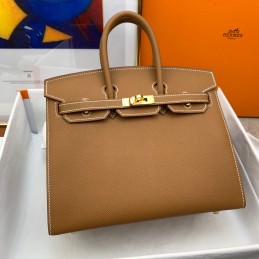 Birkin 25 Tan Leather Gold...