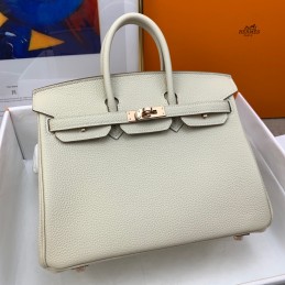 Birkin 25 Off White Leather...