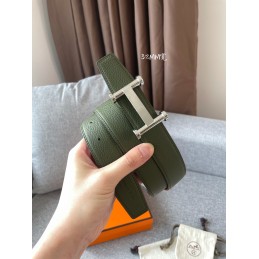 Khaki Green Leather Silver...