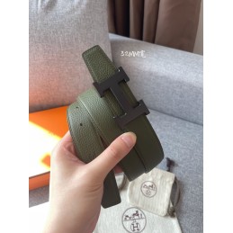 Khaki Green Leather Black...