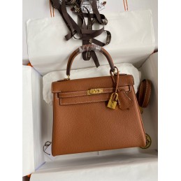 Kelly 25 Tan Leather Gold...
