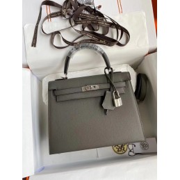 Kelly 25 Grey Leather...