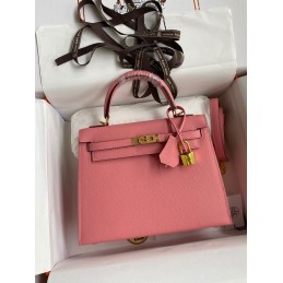 Kelly 25 Pink Leather Gold...