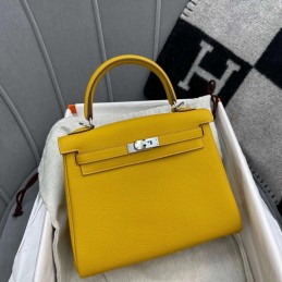 Kelly 25 Yellow Leather...