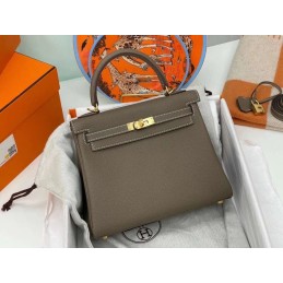 Kelly 28 Etoupe Leather...