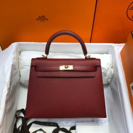 Kelly 28 Burgundy Leather...