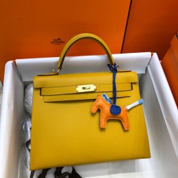 Kelly 28 Yellow Leather...