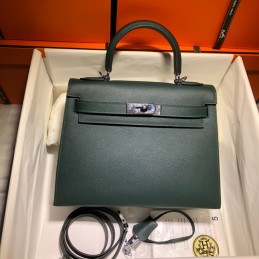 Kelly 28 Dark Green Leather...