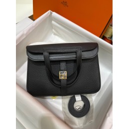 Halzan Black Leather Silver...