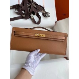 Kelly Cut Tan Leather Gold...