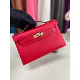 Kelly Pochette Red Leather...