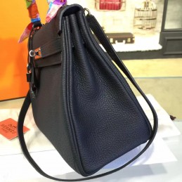 Black Kelly 28 Blue Orange Handle Bag
