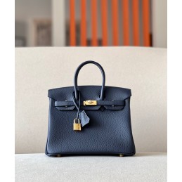 Birkin 25 Navy Blue Leather...