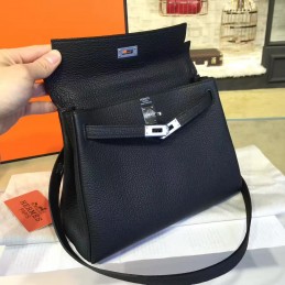 Black Kelly 28 Blue Orange Handle Bag