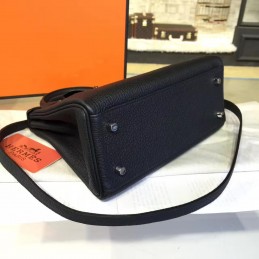 Black Kelly 28 Blue Orange Handle Bag