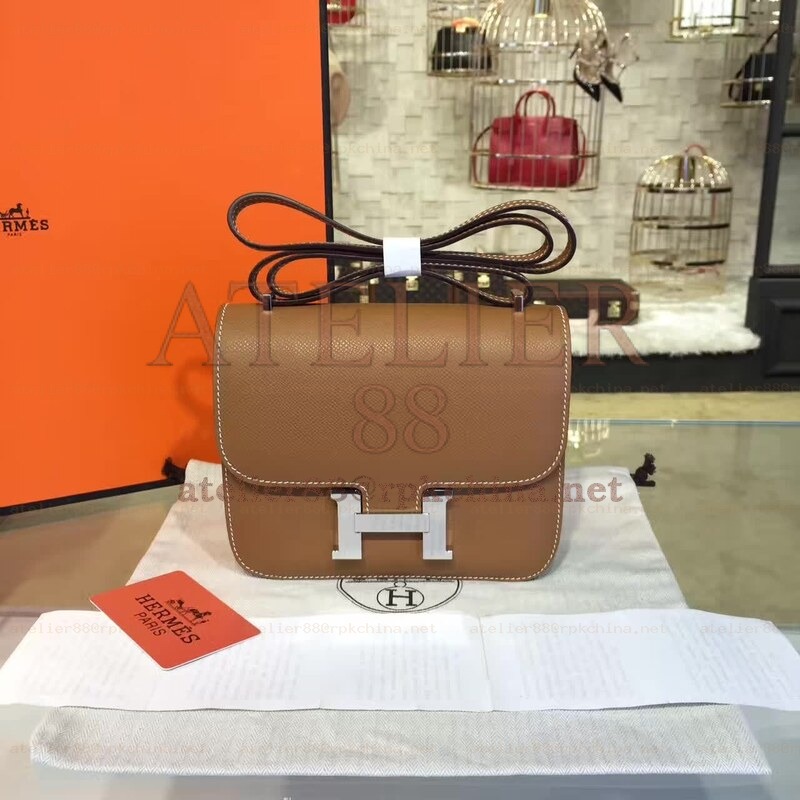 Tan Constance Mini 18 Palladium Hardware Bag