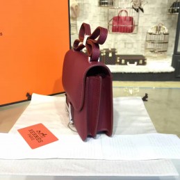Burgundy Constance Mini 18 Palladium Hardware Bag