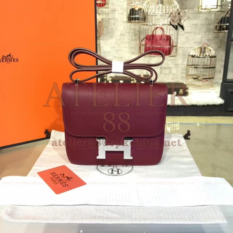 Burgundy Constance Mini 18 Palladium Hardware Bag