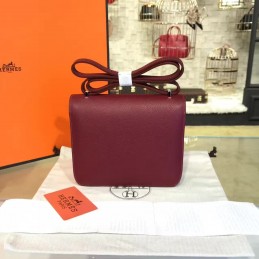 Burgundy Constance Mini 18 Palladium Hardware Bag