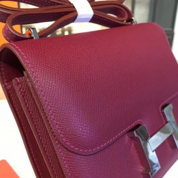 Burgundy Constance Mini 18 Palladium Hardware Bag