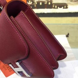 Burgundy Constance Mini 18 Palladium Hardware Bag