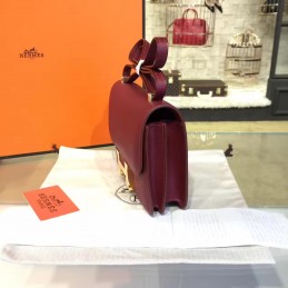 Burgundy Constance Mini 18 Gold Hardware Bag