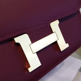 Burgundy Constance Mini 18 Gold Hardware Bag
