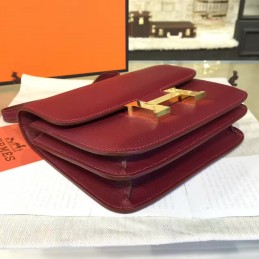 Burgundy Constance Mini 18 Gold Hardware Bag
