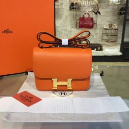 Orange Constance Mini 18 Gold Hardware Bag