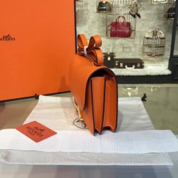 Orange Constance Mini 18 Gold Hardware Bag