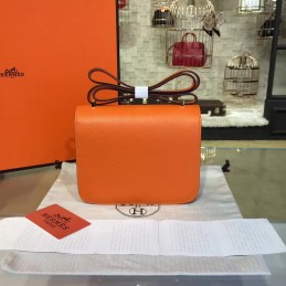 Orange Constance Mini 18 Gold Hardware Bag