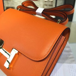Orange Constance Mini 18 Gold Hardware Bag