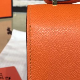 Orange Constance Mini 18 Gold Hardware Bag