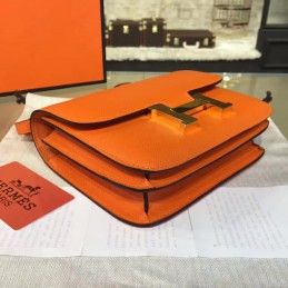 Orange Constance Mini 18 Gold Hardware Bag