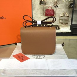 Taupe Constance Mini 18 Gold Hardware Bag