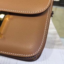 Taupe Constance Mini 18 Gold Hardware Bag