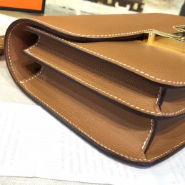 Taupe Constance Mini 18 Gold Hardware Bag