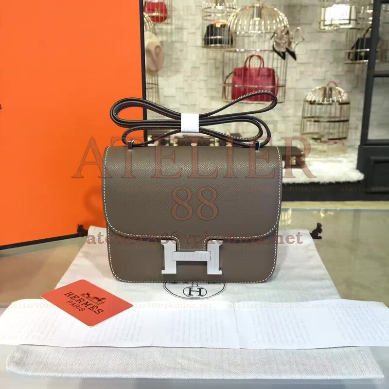 Gray Constance Mini 18 Palladium Hardware Bag