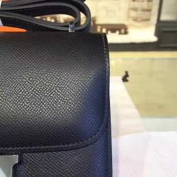 Black Constance Mini 18 Palladium Hardware Bag
