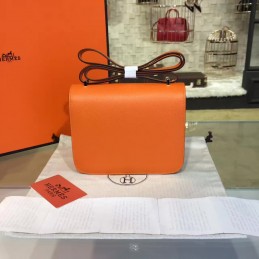 Orange Constance Mini 18 Palladium Hardware Bag