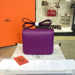 Purple Constance Mini 18 Gold Hardware Bag