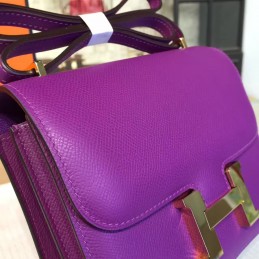 Purple Constance Mini 18 Gold Hardware Bag