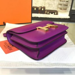 Purple Constance Mini 18 Gold Hardware Bag