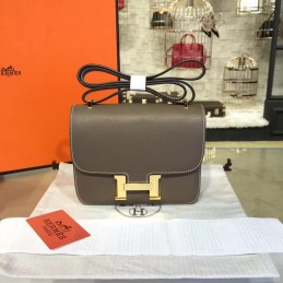 Taupe Constance Mini 18 Smooth Leather Gold Hardware Bag