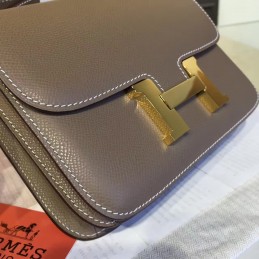 Taupe Constance Mini 18 Smooth Leather Gold Hardware Bag